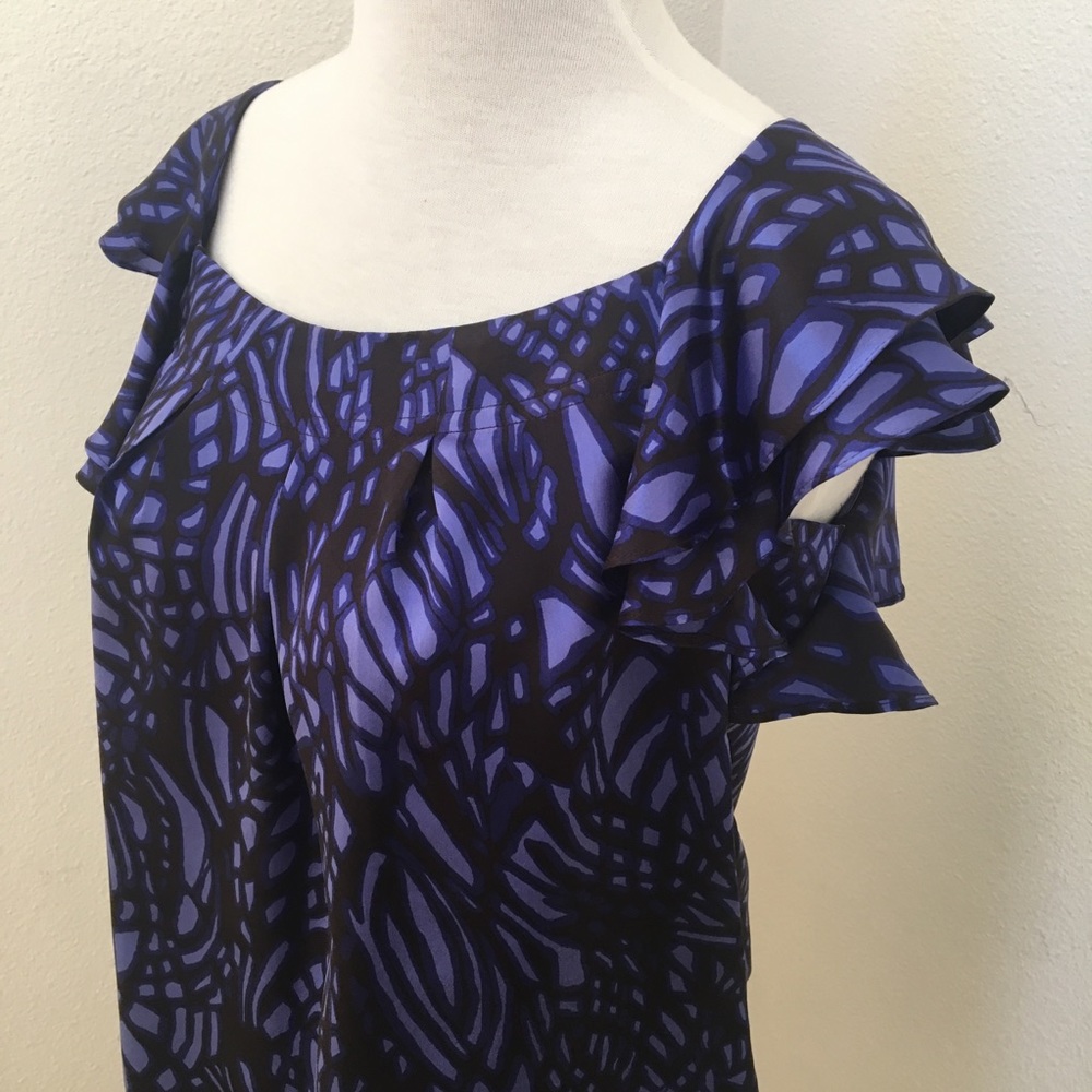 Banana Republic Ruffle Sleeve Silk Top